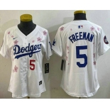 Women's Los Angeles Dodgers #5 Freddie Freeman White 2025 Tokyo Series Limited Jersey