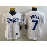 Women's Los Angeles Dodgers #7 Blake Snell White Cool Base Stitched Baseball Jersey
