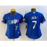 Women's Los Angeles Dodgers #7 Julio Urias Blue 2020 World Series Cool Base Nike Jersey4