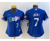 Women's Los Angeles Dodgers #7 Julio Urias Blue 2020 World Series Cool Base Nike Jersey4