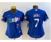 Women's Los Angeles Dodgers #7 Julio Urias Blue 2020 World Series Cool Base Nike Jersey5