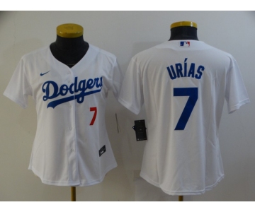 Women's Los Angeles Dodgers #7 Julio Urias White Stitched MLB Cool Base Nike Jersey