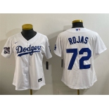 Women's Los Angeles Dodgers #72 Miguel Rojas White 2025 World Series Champions Home Cool Base Stitched Baseball Jersey Women's Los Angeles Dodgers #72 Miguel Rojas White 2025 World Series Champions Home Cool Base Stitched Baseball Jersey