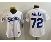 Women's Los Angeles Dodgers #72 Miguel Rojas White 2025 World Series Champions Home Cool Base Stitched Baseball Jersey Women's Los Angeles Dodgers #72 Miguel Rojas White 2025 World Series Champions Home Cool Base Stitched Baseball Jersey