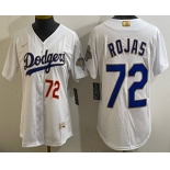 Women's Los Angeles Dodgers #72 Miguel Rojas White 2026 Gold Collection Stadium Jersey Women's Los Angeles Dodgers #72 Miguel Rojas White 2026 Gold Collection Stadium Jersey