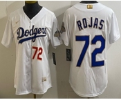 Women's Los Angeles Dodgers #72 Miguel Rojas White 2026 Gold Collection Stadium Jersey Women's Los Angeles Dodgers #72 Miguel Rojas White 2026 Gold Collection Stadium Jersey