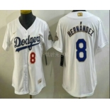 Women's Los Angeles Dodgers #8 Enrique Hernandez White 2026 Gold Collection Stadium Jersey Women's Los Angeles Dodgers #8 Enrique Hernandez White 2026 Gold Collection Stadium Jersey