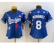 Women's Los Angeles Dodgers #8 Enrique Hernández Royal 2025 Tokyo Series Limited Stitched Baseball Jersey