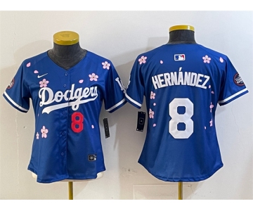 Women's Los Angeles Dodgers #8 Enrique Hernández Royal 2025 Tokyo Series Limited Stitched Baseball Jersey