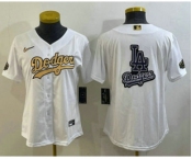 Women's Los Angeles Dodgers Big Logo White 2022 All Star Stitched Cool Base Nike Jerseys