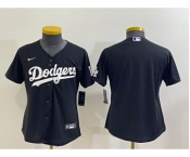 Women's Los Angeles Dodgers Blank Black Stitched Baseball Jersey