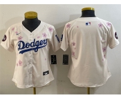 Women's Los Angeles Dodgers Blank Cream 2025 Tokyo Series Limited Stitched Baseball Jersey