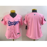 Women's Los Angeles Dodgers Blank Pink 2025 Tokyo Series Limited Stitched Baseball Jersey