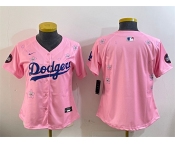 Women's Los Angeles Dodgers Blank Pink 2025 Tokyo Series Limited Stitched Baseball Jersey