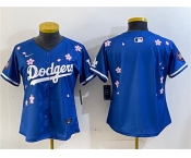Women's Los Angeles Dodgers Blank Royal 2025 Tokyo Series Limited Stitched Baseball Jersey