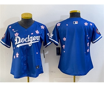 Women's Los Angeles Dodgers Blank Royal 2025 Tokyo Series Limited Stitched Baseball Jersey