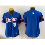 Women's Los Angeles Dodgers Blank Royal Hello Kitty Night 2025 World Series Champions Patch Stitched Baseba Women's Los Angeles Dodgers Blank Royal Hello Kitty Night 2025 World Series Champions Patch Stitched Baseba