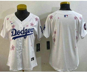 Women's Los Angeles Dodgers Blank White 2025 Tokyo Series Limited Jersey