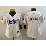 Women's Los Angeles Dodgers Team Big Logo Cream 2025 Tokyo Series Limited Stitched Baseball Jersey