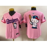 Women's Los Angeles Dodgers Team Big Logo Pink Hello Kitty Night 2025 World Series Champions Patch Stitched Baseball Jersey Women's Los Angeles Dodgers Team Big Logo Pink Hello Kitty Night 2025 World Series Champions Patch Stitched Baseball Jersey