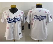 Women's Los Angeles Dodgers Team Big Logo White 2025 Tokyo Series Limited Stitched Baseball Jersey