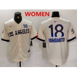 Women's los angeles dodgers #18 yoshinobu yamamoto cream 2024 city connect limited jersey Women's los angeles dodgers #18 yoshinobu yamamoto cream 2024 city connect limited jersey