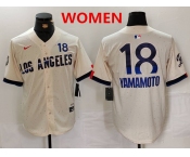 Women's los angeles dodgers #18 yoshinobu yamamoto cream 2024 city connect limited jersey Women's los angeles dodgers #18 yoshinobu yamamoto cream 2024 city connect limited jersey