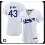 Womens's Los Angeles Dodgers #43 Anthony Banda White Cool Base Stitched Baseball Jersey