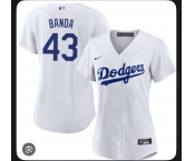 Womens's Los Angeles Dodgers #43 Anthony Banda White Cool Base Stitched Baseball Jersey