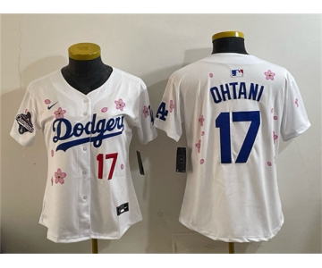 Youth Los Angeles Dodgers #17 Shohei Ohtani White 2025 World Series Champions Patch Tokyo Series Limited Stitched Baseball Jersey