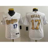 Youth Los Angeles Dodgers 17 Shohei Ohtani White Flex Base Stitched Baseball Jersey 2