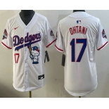 Youth Los Angeles Dodgers #17 Shohei Ohtani White Hello Kitty 2025 World Series Champions Limited Jersey