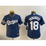 Youth Los Angeles Dodgers #18 Yoshinobu Yamamoto Navy Pinstripe 2025 World Series Champions Patch Cool Base Stitched Baseball Jersey Youth Los Angeles Dodgers #18 Yoshinobu Yamamoto Navy Pinstripe 2025 World Series Champions Patch Cool Base Stitched Baseball Jersey