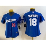 Youth Los Angeles Dodgers #18 Yoshinobu Yamamoto Royal Alternate Stadium Stitched Baseball Jersey Youth Los Angeles Dodgers #18 Yoshinobu Yamamoto Royal Alternate Stadium Stitched Baseball Jersey