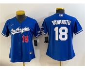 Youth Los Angeles Dodgers #18 Yoshinobu Yamamoto Royal Alternate Stadium Stitched Baseball Jersey Youth Los Angeles Dodgers #18 Yoshinobu Yamamoto Royal Alternate Stadium Stitched Baseball Jersey