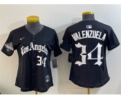 Youth Los Angeles Dodgers #34 Fernando Valenzuela Black 2025 World Series Champions LA Gothic Edition Limited Stitched Baseball Jersey Youth Los Angeles Dodgers #34 Fernando Valenzuela Black 2025 World Series Champions LA Gothic Edition Limited Stitched Baseball Jersey
