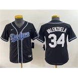 Youth Los Angeles Dodgers #34 Fernando Valenzuela Black Stitched Baseball Jersey