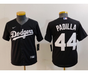 Youth Los Angeles Dodgers #44 Vicente Padilla Black Cool Base Stitched Jersey