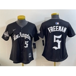 Youth Los Angeles Dodgers #5 Freddie Freeman Black 2025 World Series Champions LA Gothic Edition Limited Stitched Baseball Jersey Youth Los Angeles Dodgers #5 Freddie Freeman Black 2025 World Series Champions LA Gothic Edition Limited Stitched Baseball Jersey