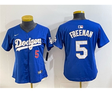 Youth Los Angeles Dodgers #5 Freddie Freeman Royal Gold Limited Stitched Baseball Jersey