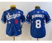 Youth Los Angeles Dodgers #8 Enrique Hernández Royal 2025 Tokyo Series Limited Stitched Baseball Jersey