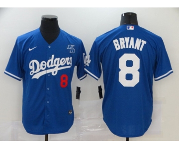 Youth Los Angeles Dodgers #8 Kobe Bryant Blue With KB Patch Cool Base Stitched Baseball Jersey