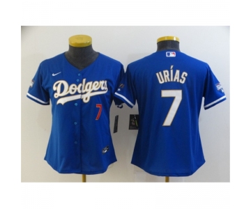 Youth Nike Los Angeles Dodgers #7 Julio Urias Blue Series Champions Authentic Jersey