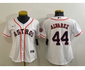 Nike Women's Houston Astros #44 Yordan Alvarez Authentic White Alternate Cool Base Baseball Jersey