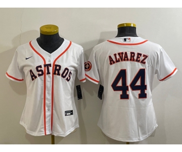 Nike Women's Houston Astros #44 Yordan Alvarez Authentic White Alternate Cool Base Baseball Jersey