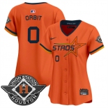 Women's Houston Astros #0 Orbit Orange 2025 City Connect Limited Stitched Baseball Jersey