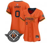 Women's Houston Astros #0 Orbit Orange 2025 City Connect Limited Stitched Baseball Jersey