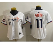 Women's Houston Astros #11 Cam Smith White 2025 City Connect Limited Stitched Baseball Jersey