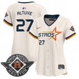 Women's Houston Astros #27 Jose Altuve Cream 2025 City Connect Limited Stitched Baseball Jersey