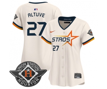 Women's Houston Astros #27 Jose Altuve Cream 2025 City Connect Limited Stitched Baseball Jersey
